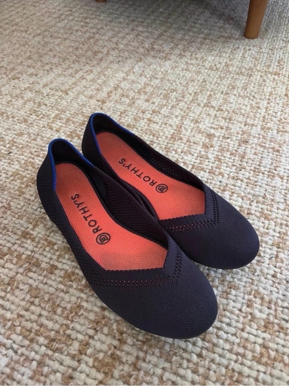 Rothy's Navy Knit Slip-On Ballet Flats Size 9.5
